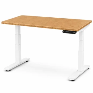 Rise Up 3-stage Dual Motor Electric Standing Desk with Natural Bamboo Top Rise Up 3-stage Dual Motor Electric Standing Desk with Natural Bamboo Top