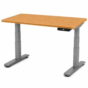 Rise Up 3-stage Dual Motor Electric Standing Desk with Natural Bamboo Top Rise Up 3-stage Dual Motor Electric Standing Desk with Natural Bamboo Top