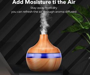 Electric Humidifier Essential Aroma Oil Diffuser Ultrasonic Wood Grain Air Humidifier USB Mini Mist Maker LED Light For