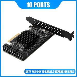 SATA PCI-E Adapter 10 Ports PCI Express X4 To SATA 3.0 6Gbps Interface Rate Expansion Card Controller for HDD ASM1166 Accessory