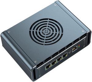 Mini PC, Micro Firewall Appliance, VPN, Router PC, Intel Core I5 1235U, 4 x Intel 2.5GbE I226-V LAN, AES-NI, Silent Fan, HDMI, DP, SIM Slot, Partaker H7-A, pfSense OPNsense, 4GB RAM 128GB SSD