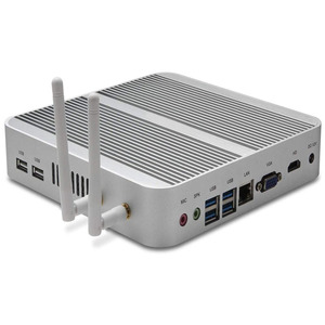 Mini PC Firewall I7-8550U Senza Ventola – 4 LAN I210, 6 Porte COM, Doppio Schermo HD/DP, AES-NI, 8GB RAM 256GB SSD