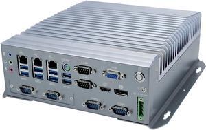 Partaker Fanless Industrial Computer, Mini PC, IPC, I3 6100T, Windows 11, I16, Intel Q170, DP, VGA, HDMI, 3 x LAN, 6 x COM, DC Phoenix, 9 to 36V, 2 x SIM Slot, 8G RAM, 256G SSD - OEM