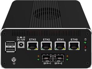 Partaker Micro Firewall Appliance, Mini PC, OPNsense, VPN, I3 N305, US01, 4 x 2.5GbE I226-V, 2 x SFP Optical 10Gbe 82599ES, Type-C, DP, HD-MI, SIM Slot, TF, 8G RAM, 128G SSD