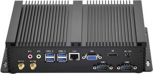 Partaker Industrial Computer, IPC, Fanless Mini PC, Windows 11 or Linux Ubuntu, I5 1335U, I3, VGA, HDMI, LAN, 2 x COM RS232, 5 x USB2.0, 2 x USB3.0, Support WOL, 8G RAM, 512G SSD