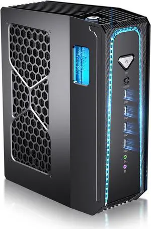 Partaker Mini Gaming PC, Liquid-Cooled PC, Desktop Computer, Core i7 14700KF/14700F, GeForce RTX4070S 12G, 32GB DDR5 1TB M.2 PCIE4.0 SSD, Four Display, 8K@60Hz Outputs, Dual LAN, WiFi7/BT5.4