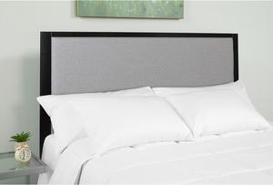 Melbourne Metal Upholstered King Size Headboard in Light Gray Fabric