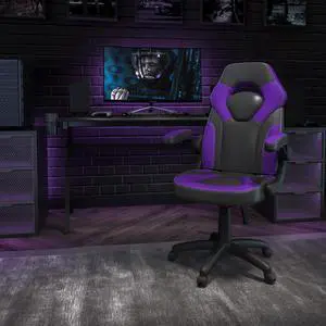 Flash Furniture X10 Ergonomic LeatherSoft Swivel Gaming Chair Purple/Black (CH00095PR)
