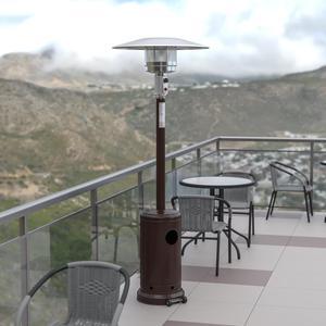Patio Outdoor Heating-Bronze Stainless Steel 40,000 BTU Propane Heater with Wheels for Commercial & Residential Use-7.5 Feet Tall