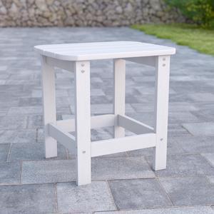Flash Furniture Charlestown All-Weather Poly Resin Adirondack Side Table White (JJT14001WH)