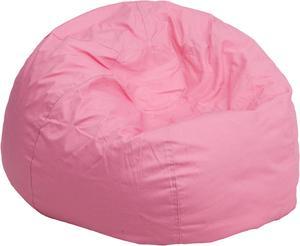 Small Solid Light Pink Bean Bag Chair for Kids and Teens