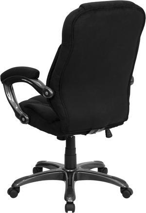Flash Furniture GO-725-BK-GG High Back Black Microfiber Upholstered Contemporary Office Chair