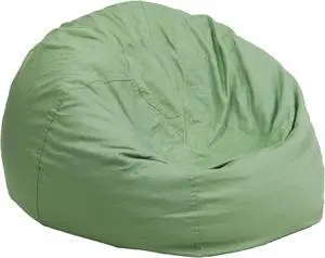 Small Solid Green Bean Bag Chair for Kids and Teens