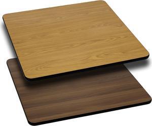 24'' Square Table Top with Natural or Walnut Reversible Laminate Top
