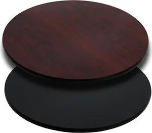 30'' Round Table Top with Black or Mahogany Reversible Laminate Top