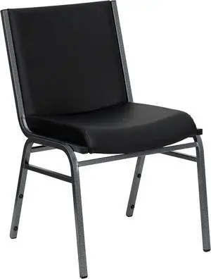 HERCULES Series Heavy Duty Black Vinyl Stack Chair