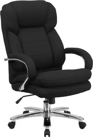 HERCULES Series 24/7 Intensive Use Big & Tall 500 lb. Rated Black Fabric Executive Ergonomic Office Chair with Loop Arms
