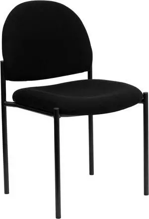 Comfort Black Fabric Stackable Steel Side Reception Chair
