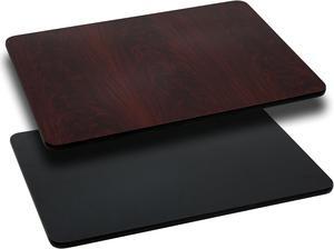 24'' x 30'' Rectangular Table Top with Black or Mahogany Reversible Laminate Top