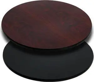 42'' Round Table Top with Black or Mahogany Reversible Laminate Top