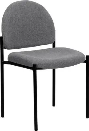 Flash Furniture BT-515-1-GY-GG Comfortable Stackable Steel Side Chair, Black/Gray