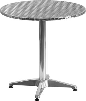 27.5'' Round Aluminum Indoor-Outdoor Table with Base