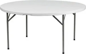 Flash Furniture DAD-YCZ-154-GW-GG 60-Inch Round Granite White Plastic Folding Table