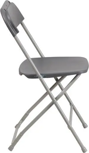 Flash Furniture Hercules Series Capacity Premium Grey Plastic Folding Chair, 800 lb
