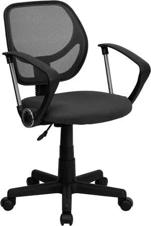 Mid-Back Gray Mesh Swivel Task Chair with Arms
