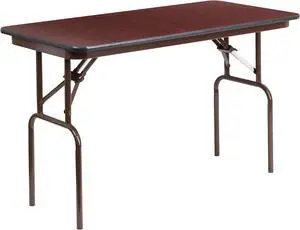 Flash Furniture 24 by 48" Rectangular Mahogany Melamine Laminate Folding Banquet Table