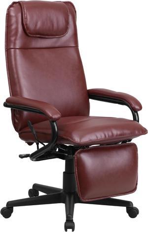 Flash Furniture Robert Ergonomic LeatherSoft Swivel High Back Executive Reclining Office Chair Burgundy (BT70172BG)