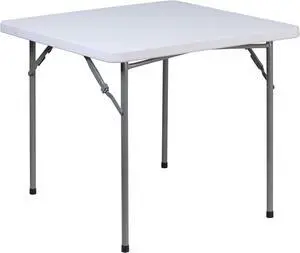 Flash Furniture 34'' Square Granite White Plastic Folding Table