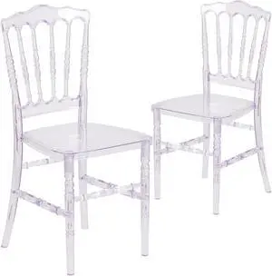 2 Pk. Flash Elegance Crystal Ice Napoleon Stacking Chair