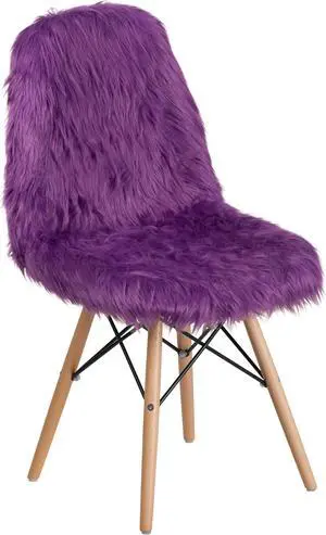 Shaggy Dog Purple Accent Chair