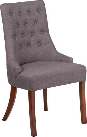 HERCULES Paddington Series Gray Fabric Tufted Chair