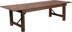 Flash Furniture HERCULES Series 9' x 40'' Antique Rustic Solid Pine Folding Farm Table