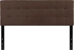 Flash Furniture Bedford Tufted Upholstered Queen Size Headboard in Dark Brown Fabric