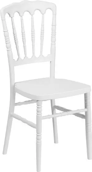 HERCULES Series White Resin Stacking Napoleon Chair FLALELMONWHGG