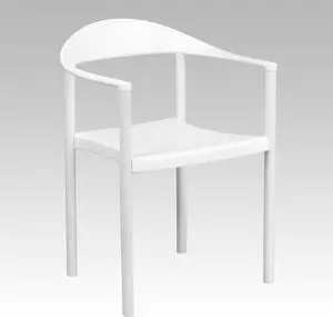 HERCULES Series 1000 lb. Capacity White Plastic Cafe Stack Chair
