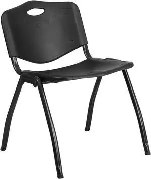 HERCULES Series 880 lb. Capacity Black Plastic Stack Chair
