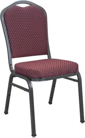 Advantage Premium Burgundy-patterned Crown Back Banquet Chair - Silver Vein