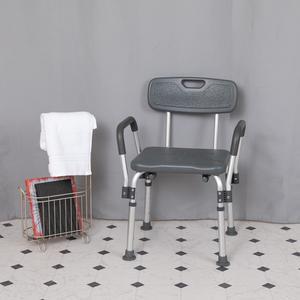 HERCULES Series 300 Lb. Capacity, Adjustable Gray Bath & Shower Chair with Depth Adjustable Back