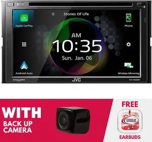 JVC KW-V960BW 6.8" DVD Receiver & Apple CarPlay/Android Auto w/ Backup Camera