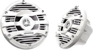 Refurbished Kenwood KFC-1653MRW 6.5" 2-Way water-Resistant Marine Speakers w/ Grilles, White