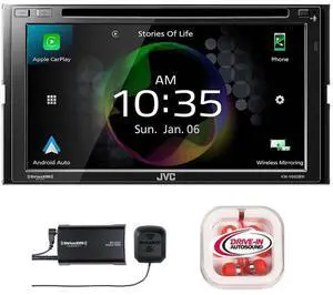 JVC KW-V960BW 6.8" DVD Receiver & Apple CarPlay/Android Auto w/ SiriusXM Tuner