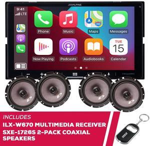 Alpine ILX-W670 7" Multimedia Receiver w/ 2 Pack SXE-1726S 6.5" Coaxial Speakers