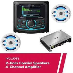 Kenwood eXcelon KMR-XM500 Digital Receiver with 2-Pack 2-Way Coaxial Speakers Kenwood eXcelon KMR-XM500 Digital Receiver with 2-Pack 2-Way Coaxial Speakers