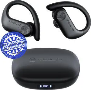 TREBLAB X3 Pro - Workout True Wireless Earbuds, Comfortable Earhooks, Bluetooth 5.3, Noise Isolation, 145H Playtime, IPX5 Waterproof, 2 Mics for Calls, Sport Bluetooth Earbuds (Renewed)