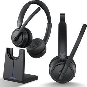 TREBLAB C7-Pro Wireless Bluetooth Headset, 45H Playtime, Bluetooth 5.3, 40mm Drivers, Type-C Fast Charging, IPX4 Waterproof, Wireless Headset with Mic for Work, Home Office, Calls