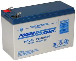 Power Sonic PS1270F2 12 Volt 7ah Sealed Lead Acid Battery F2 Terminal